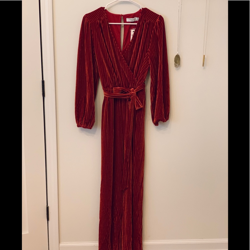 Anthropologie velvet jumpsuit